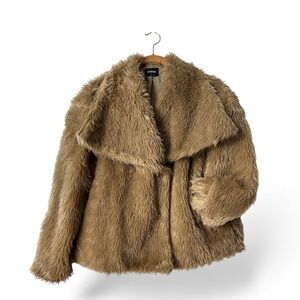 ONE & ONLY Brown Faux Fur Winter Coat Large BNWT